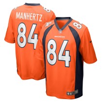 Men's Denver Broncos Chris Manhertz Number 84 Nike Orange Game Player Jersey