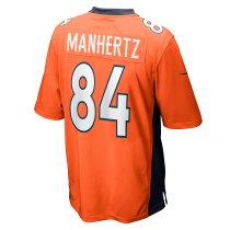 Men's Denver Broncos Chris Manhertz Number 84 Nike Orange Game Player Jersey