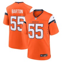 Men's Denver Broncos Cody Barton Number 55 Nike Orange Game Jersey