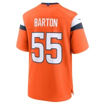 Men's Denver Broncos Cody Barton Number 55 Nike Orange Game Jersey