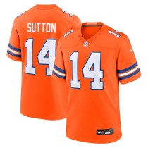 Men's Denver Broncos Courtland Sutton Number 14 Nike Orange Mile High Collection 1977 Throwback Player Game Jersey