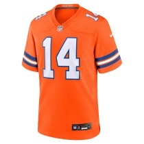 Men's Denver Broncos Courtland Sutton Number 14 Nike Orange Mile High Collection 1977 Throwback Player Game Jersey