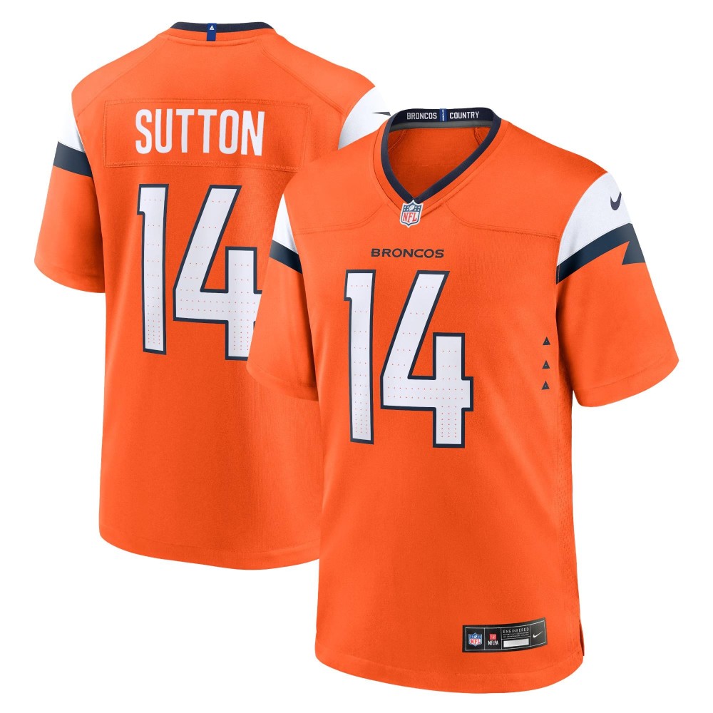 Men's Denver Broncos Courtland Sutton Number 14 Nike Orange Mile High Collection Game Jersey