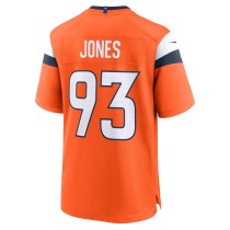 Men's Denver Broncos D.J. Jones Number 93 Nike Orange Team Game Jersey