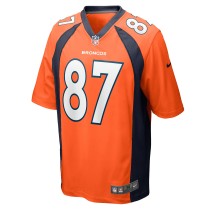 Men's Denver Broncos David Sills Number 87 Nike Orange Team Game Jersey