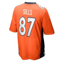 Men's Denver Broncos David Sills Number 87 Nike Orange Team Game Jersey