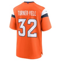 Men's Denver Broncos Delarrin Turner-Yell Number 32 Nike Orange Team Game Jersey