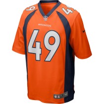 Men's Denver Broncos Dennis Smith Number 49 Nike Orange Game Retired Player Jersey