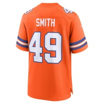 Men's Denver Broncos Dennis Smith Number 49 Nike Orange Mile High Collection 1977 Throwback Retired Player Game Jersey