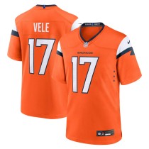 Men's Denver Broncos Devaughn Vele Number 17 Nike Orange Team Game Jersey