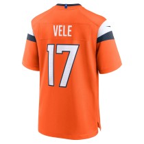 Men's Denver Broncos Devaughn Vele Number 17 Nike Orange Team Game Jersey