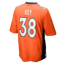 Men's Denver Broncos Devon Key Number 38 Nike Orange Team Game Jersey