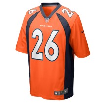 Men's Denver Broncos Devon Key Number 26 Nike Orange Team Game Jersey1