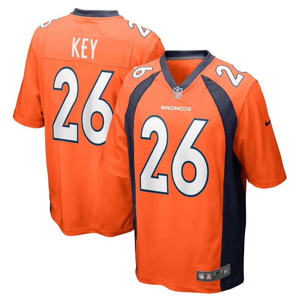 Men's Denver Broncos Devon Key Number 26 Nike Orange Team Game Jersey1