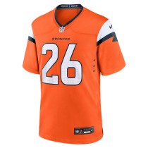 Men's Denver Broncos Devon Key Number 26 Nike Orange Team Game Jersey3