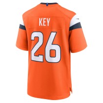 Men's Denver Broncos Devon Key Number 26 Nike Orange Team Game Jersey3