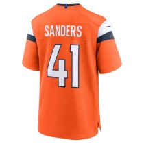 Men's Denver Broncos Drew Sanders Number 41 Nike Orange Team Game Jersey