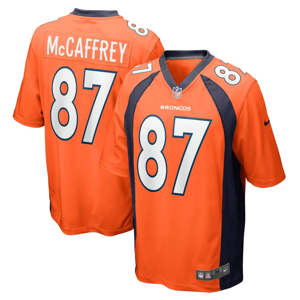 Men's Denver Broncos Ed McCaffrey Number 87 Nike Orange Game Retired Player Jersey