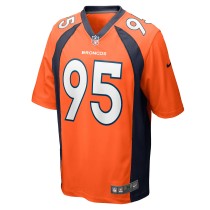 Men's Denver Broncos Elijah Garcia Number 95 Nike Orange Team Game Jersey