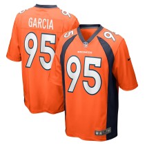 Men's Denver Broncos Elijah Garcia Number 95 Nike Orange Team Game Jersey