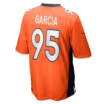 Men's Denver Broncos Elijah Garcia Number 95 Nike Orange Team Game Jersey