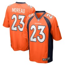 Men's Denver Broncos Fabian Moreau Number 23 Nike Orange Team Game Jersey