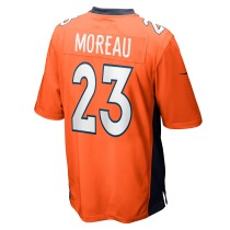 Men's Denver Broncos Fabian Moreau Number 23 Nike Orange Team Game Jersey