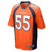 Men's Denver Broncos Frank Clark Number 55 Nike Orange Team Game Jersey