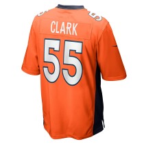 Men's Denver Broncos Frank Clark Number 55 Nike Orange Team Game Jersey