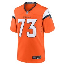 Men's Denver Broncos Frank Crum Number 73 Nike Orange Team Game Jersey