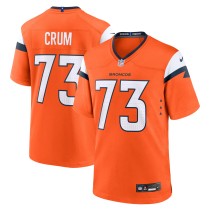 Men's Denver Broncos Frank Crum Number 73 Nike Orange Team Game Jersey