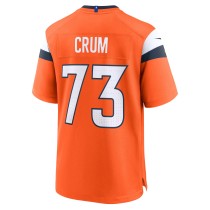 Men's Denver Broncos Frank Crum Number 73 Nike Orange Team Game Jersey