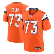 Men's Denver Broncos Frank Crum Number 73 Nike Orange Team Game Jersey1