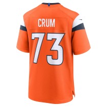 Men's Denver Broncos Frank Crum Number 73 Nike Orange Team Game Jersey1