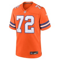 Men's Denver Broncos Garrett Bolles Number 72 Nike Orange Mile High Collection 1977 Throwback Player Game Jersey