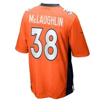 Men's Denver Broncos Jaleel McLaughlin Number 38 Nike Orange Game Jersey