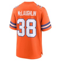 Men's Denver Broncos Jaleel McLaughlin Number 38 Nike Orange Mile High Collection 1977 Throwback Player Game Jersey