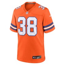 Men's Denver Broncos Jaleel McLaughlin Number 38 Nike Orange Mile High Collection 1977 Throwback Player Game Jersey