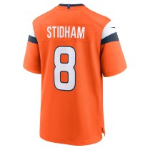 Men's Denver Broncos Jarrett Stidham Number 8 Nike Orange Team Game Jersey