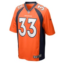 Men's Denver Broncos Javonte Williams Number 33 Nike Orange Player Game Jersey