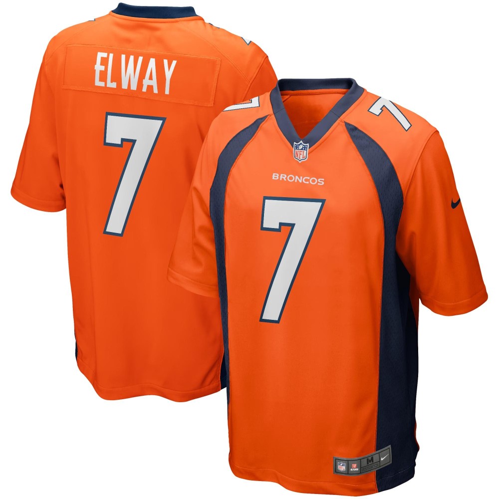 Men's Denver Broncos John Elway Number 7 Nike Orange Game Retired Player Jersey