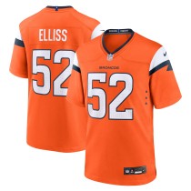 Men's Denver Broncos Jonah Elliss Number 52 Nike Orange Team Game Jersey