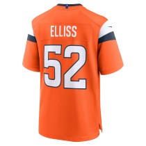 Men's Denver Broncos Jonah Elliss Number 52 Nike Orange Team Game Jersey