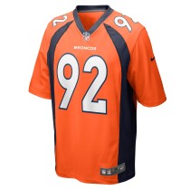 Men's Denver Broncos Jonathan Harris Number 92 Nike Orange Game Jersey