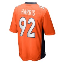 Men's Denver Broncos Jonathan Harris Number 92 Nike Orange Game Jersey