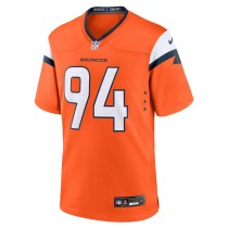 Men's Denver Broncos Jordan Jackson Number 94 Nike Orange Team Game Jersey