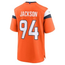 Men's Denver Broncos Jordan Jackson Number 94 Nike Orange Team Game Jersey