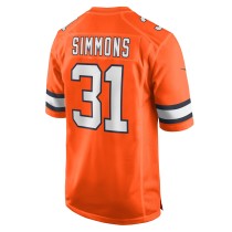 Men's Denver Broncos Justin Simmons Number 31 Nike Orange Alternate Game Jersey