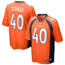 Men's Denver Broncos Justin Strnad Number 40 Nike Orange Game Jersey