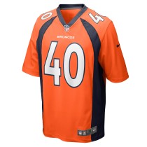 Men's Denver Broncos Justin Strnad Number 40 Nike Orange Game Jersey